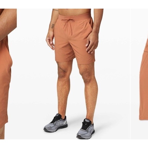 lululemon mens t.h.e. shorts linerless 7 Inch Size Large Sedona Sunset Swift - Picture 1 of 11